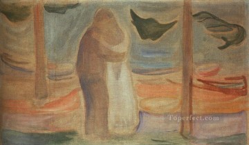  1907 Pintura Art%c3%adstica - Pareja en la orilla del friso de Reinhardt 1907 Edvard Munch